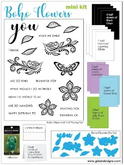 Boho Flowers Mini Kit Jul 2017