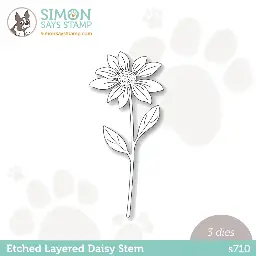 Etched Layered Daisy Stem
