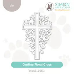 Outline Floral Cross