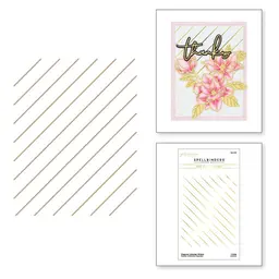 Diagonal Glimmer Stripes Glimmer Hot Foil Plate from the Yana's Blooms Collection