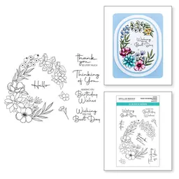 Stylish Oval Birthday Wishes Clear Stamp Set from the Stylish Ovals Collection