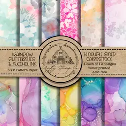 Rainbow Butterflies & Alcohol Inks Pattern Paper
